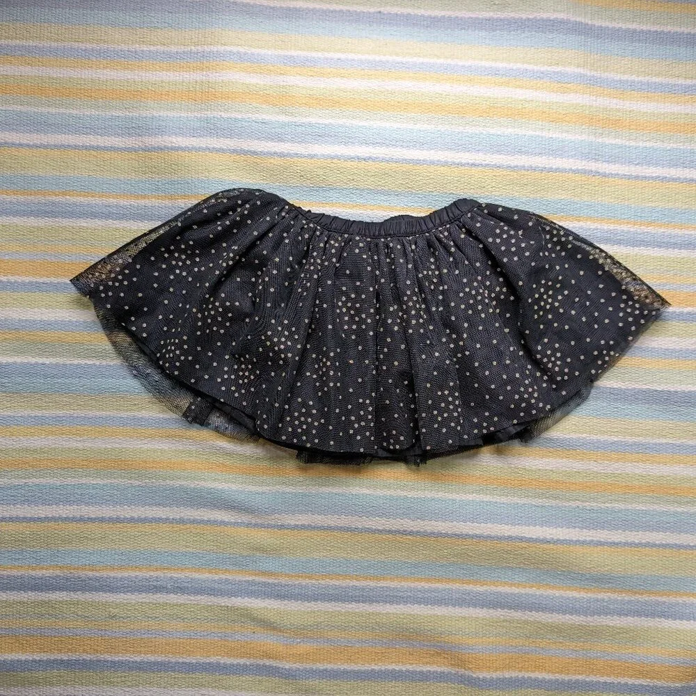 ⭐ NEW NWT Oshkosh Bgosh Black & Gold polka dot tutu 6-9m